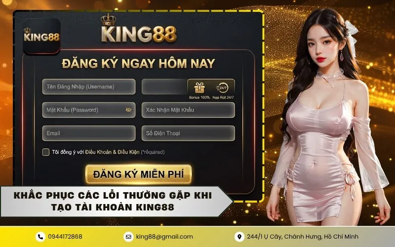Khắc phục các lỗi thường gặp khi tạo tài khoản KING88